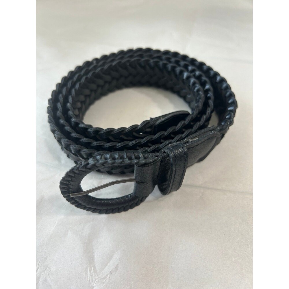 Black Braided Belt with Intricate Design